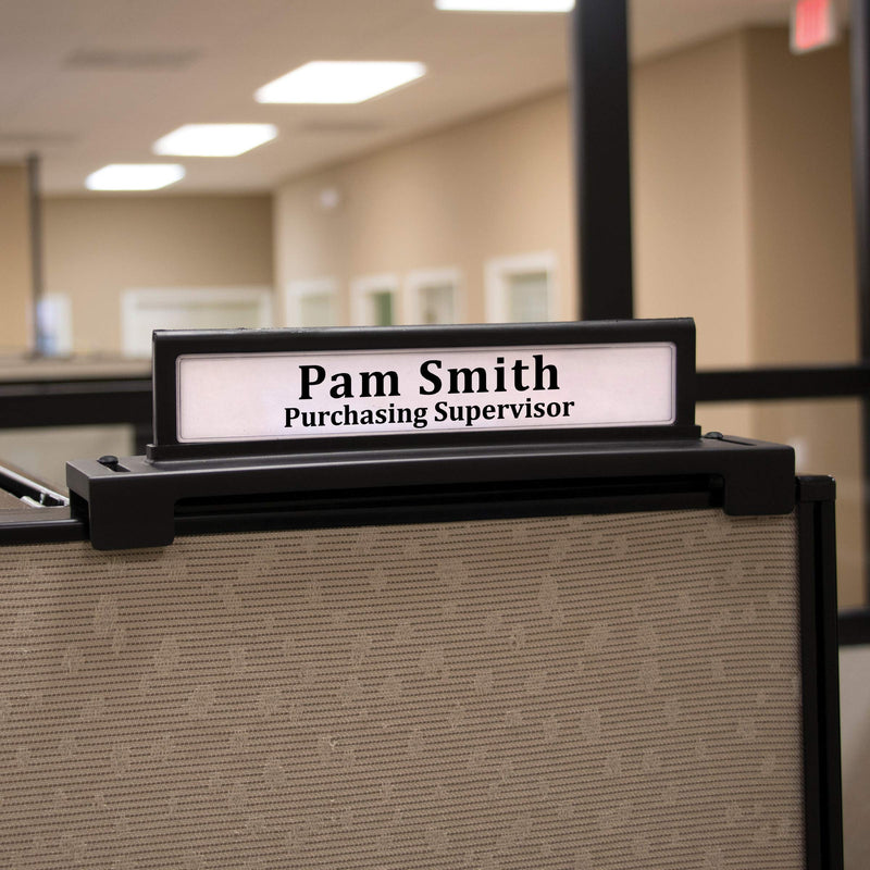 [Australia - AusPower] - Advantus Top View Two-Sided Cubicle Name Plate/Sign, Black (96095) 