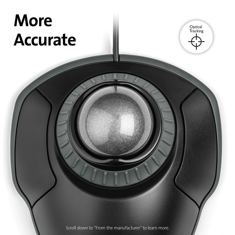 [Australia - AusPower] - Kensington Orbit Trackball Mouse with Scroll Ring (K75327WW) Black-Grey wired usb 