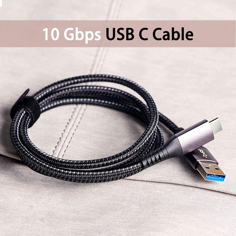 [Australia - AusPower] - [Upgrade] USB C Cable 10Gbps, CONMDEX (2-Pack) USB-C 3.1 Gen 2 USB-A Android Auto Cable, 3A Type C Charger Fast Charging Sync Data Transfer Cord for Samsung Galaxy S10/S9/S8 Note 9/8, LG V20, 3.3FT Grey 3.3ft+3.3ft 