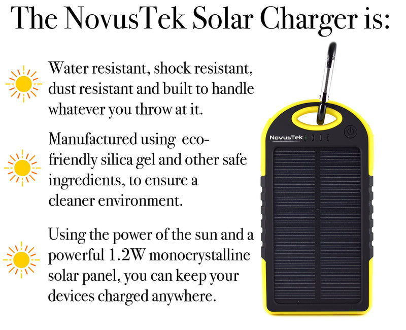 [Australia - AusPower] - Portable Solar Charger for iPhone 7, iPhone 6 Plus, iPhone 5, iPad Pro, Galaxy S6 Edge and Tablets | Shockproof and Water Resistant with Dual USB Ports 