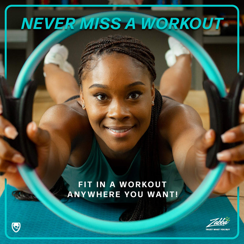 [Australia - AusPower] - URBNFit Pilates Ring - 12" Magic Circle w/Dual Grip, Foam Pads for Inner Thigh Workout, Toning, Fitness & Pelvic Floor Exercise - Yoga Rings w/Bonus Exercise Guide Teal 12 Inch 