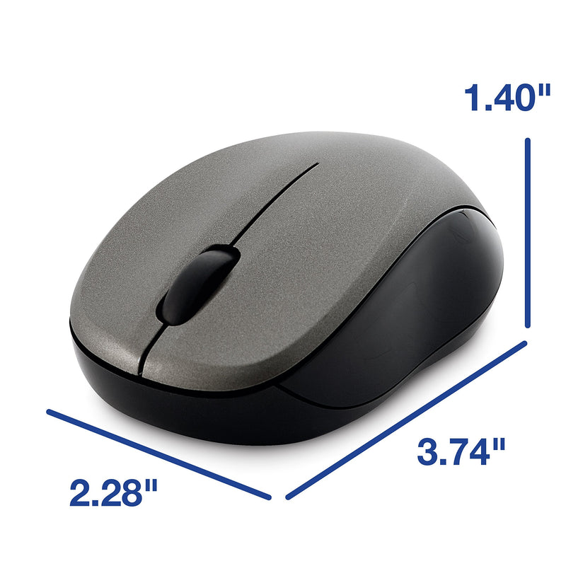 [Australia - AusPower] - Verbatim Wireless Silent Mouse 2.4GHz with Nano Receiver - Ergonomic, Blue LED, Noiseless and Silent Click for Mac and Windows - Graphite, 1.4" x 2.3" x 3.7" Graphite Mouse 