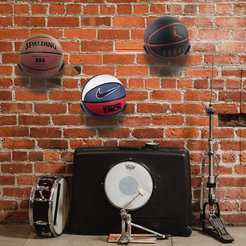 [Australia - AusPower] - Jolitac Wall Mounted Ball Holder Display Sports Balls Storage and Decoration Shelf Black Self-Sticking Claw Racks 1 PC 