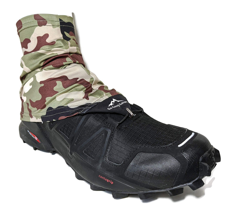 [Australia - AusPower] - Wapiti Designs Go-Long Gaiters Trail Running Shoe Gaiters for Running, Hiking, or Long Distance Backpacking Camo S/M 