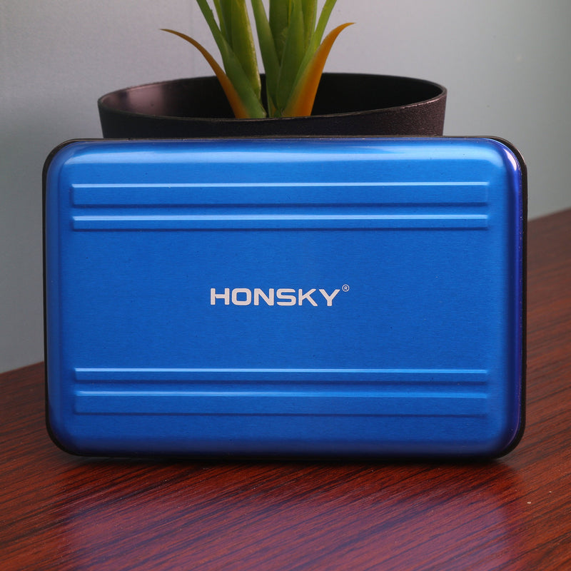 [Australia - AusPower] - Honsky Aluminum UHS-I SD Micro SD SDHC SDXC TF SecureDigital Memory Card Carrying Case Holder Organizer Box Keeper for Computer Camera Media Storage Organization,Blue Blue 