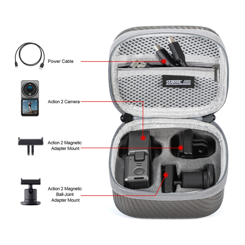[Australia - AusPower] - Tomat Osmo Action 2 Case,Portable Waterproof Storage Hard Carrying Case Travel Bag for DJI Action 2 Dual Screen Combo/Action 2 Power Combo Accessories Style 1 