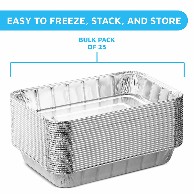 [Australia - AusPower] - Aluminum Foil Grill Drip Pans - Bulk Pack of Durable Grill Trays – Disposable BBQ Grease Pans – Compatible with Weber Grills - Made in the USA - Also Great for Baking, Roasting & Cooking (Pack of 25) 