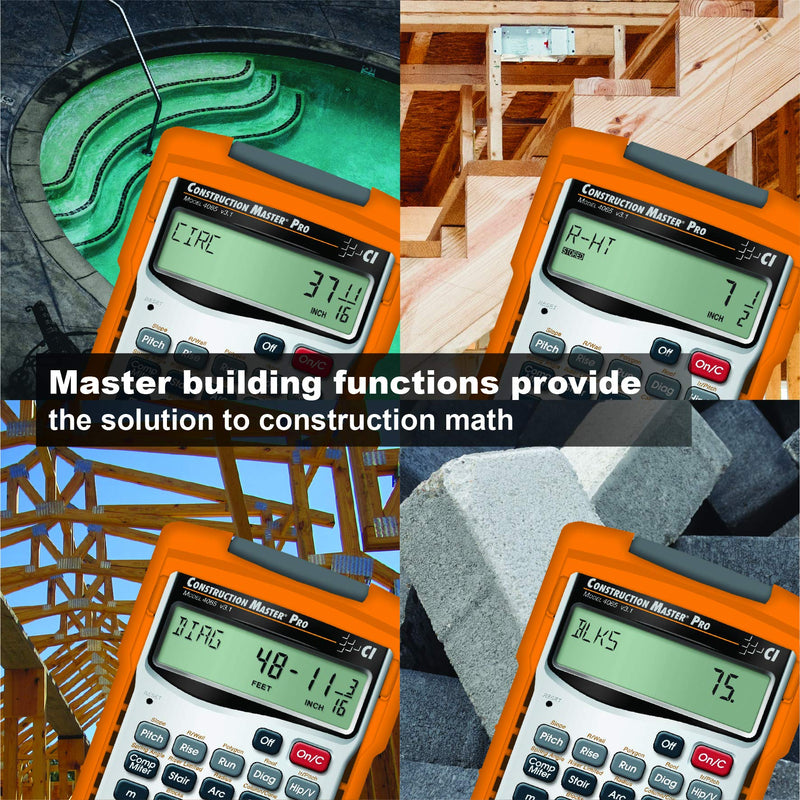 [Australia - AusPower] - Calculated Industries 4065 Construction Master Pro Advanced Construction Math Feet-inch-Fraction Calculator for Contractors, Estimators, Builders, Framers, Remodelers, Renovators and Carpenters Handheld 