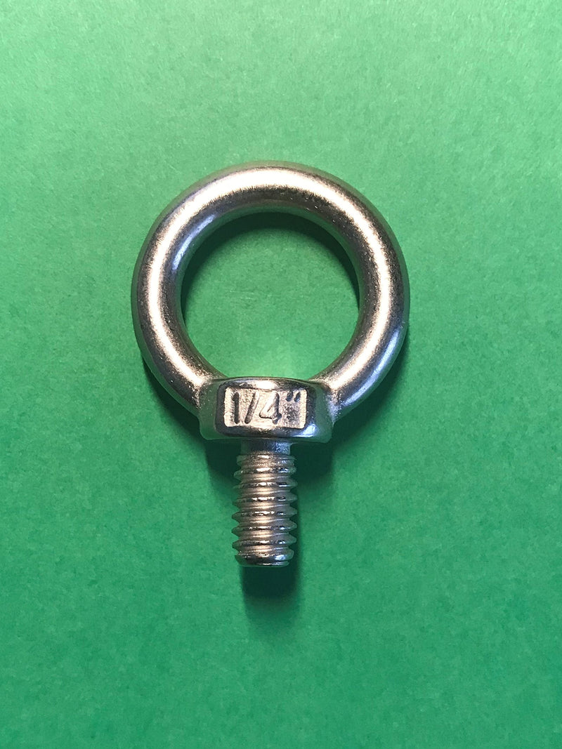 [Australia - AusPower] - 4 Pieces Stainless Steel 316 1/4" Lifting Eye Bolt 1/4" UNC Marine Grade 