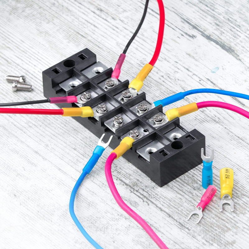 [Australia - AusPower] - Wirefy 90 PCS Heat Shrink Fork Connectors #8 - Marine Grade Fork Terminals - Spade Fork Wire Connectors - Yellow 12-10 Gauge Fork #8 