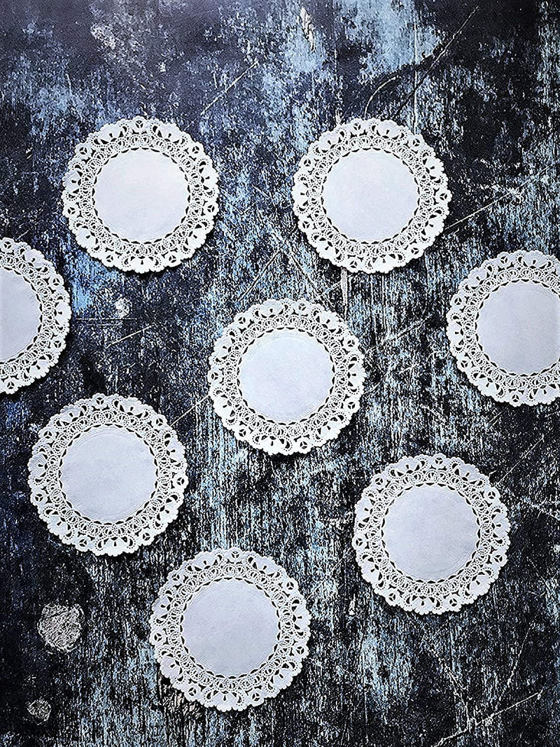 [Australia - AusPower] - White Round paper Lace Table Doilies 4 5 6 8 10 and 12 inches Assorted Sizes (Variety pack of 120 - 20 of each) 