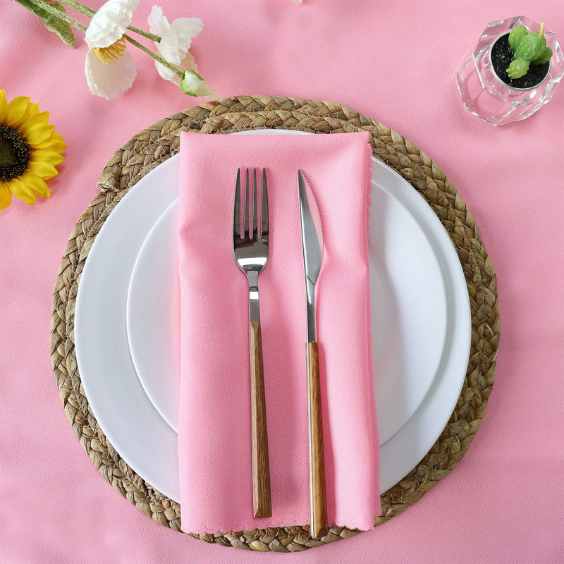 [Australia - AusPower] - Getfitsoo Cloth Napkins Set of 12, Pink Cloth Napkins Washable Reusable, Perfect as Valentine's Day Weeding Thanksgiving Cloth Napkins/Holiday Cloth Napkins for Dinner Table Decor (Pink) 12pack 