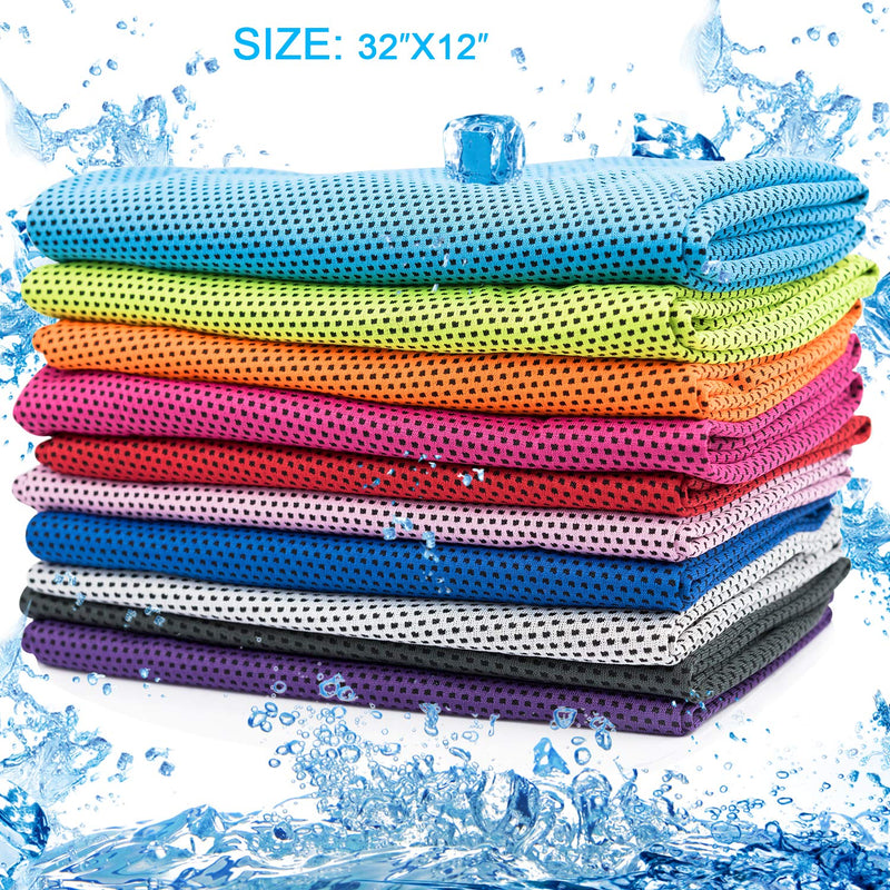 [Australia - AusPower] - MENOLY Cooling Towel Workout Towel Sweat Towel Microfiber Towel Soft Breathable Chilly Towel for Sports, Gym, Yoga, Camping, Running, Fitness, Workout & More Activities (10 Pack) 10 Pack 