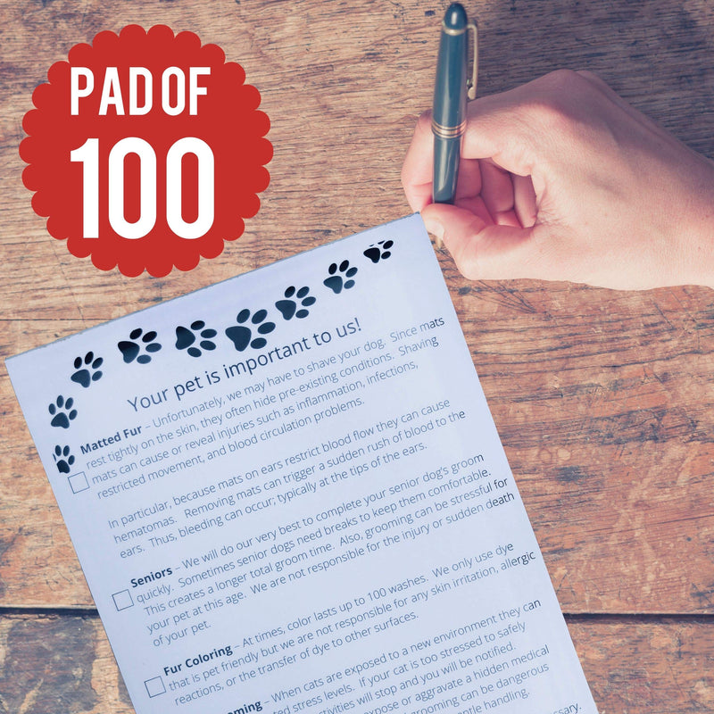 [Australia - AusPower] - Grooming Pet Release Forms (100 Sheets, 5.5" X 8.5") Addresses Matted Fur, Senior Dogs, Fur Coloring, and Cats 