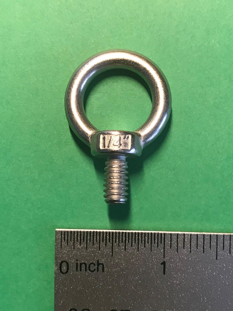 [Australia - AusPower] - 4 Pieces Stainless Steel 316 1/4" Lifting Eye Bolt 1/4" UNC Marine Grade 