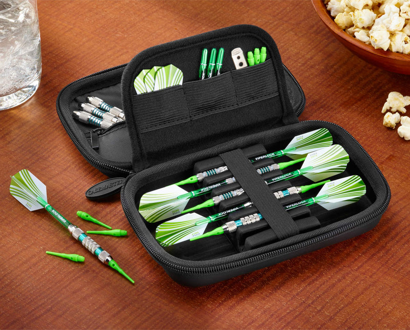 [Australia - AusPower] - Casemaster Sentinel EVA Foam Shell Dart Case, Holds 6 Darts and Extra Accessories, Tips, Shafts and Flights, Compatible with Steel Tip and Soft Tip Darts 