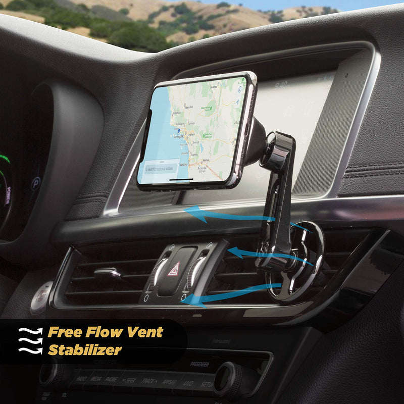 [Australia - AusPower] - Scosche MM2VP2SR-SP MagicMount Pro Magnetic FreeFlow Vent Mount Holder Phone Mount for Car, Black 