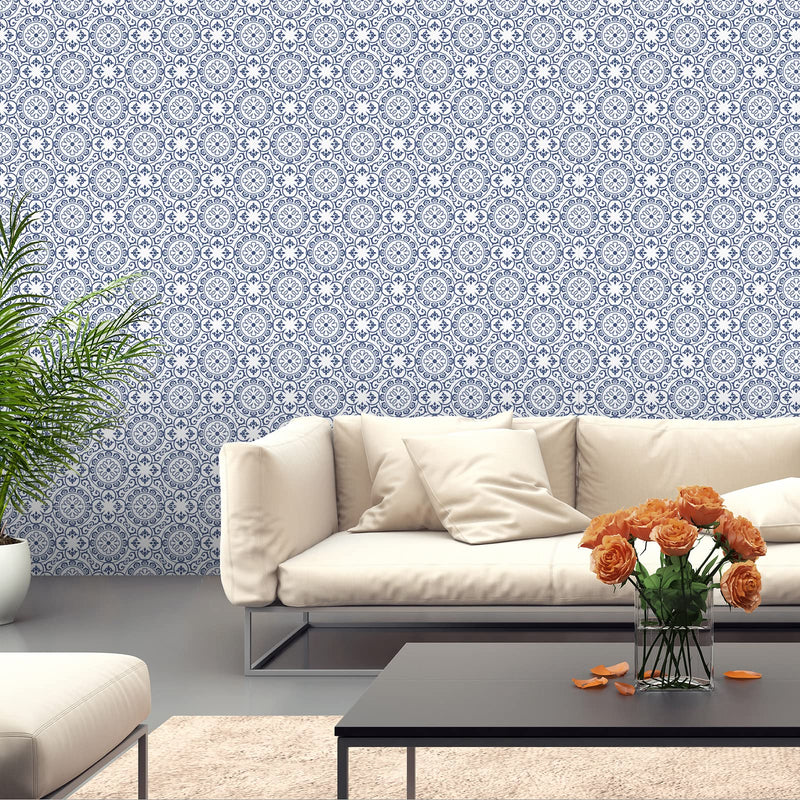 [Australia - AusPower] - Peel & Stick Floor Stickers 8"x8" Self Adhesive, Suitable for Wall, Floor, Kitchen, Bathroom, Pet House, Fireplace 10 Sheets Wall Decorative Decals (8x8 inches, Blue, 10) 8x8 inches 