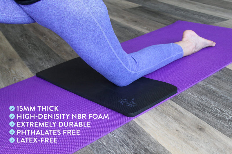 [Australia - AusPower] - SukhaMat Yoga Knee Pad Cushion – America's Best Exercise Knee Pad - Eliminate Pain During Yoga or Exercise - Extra Padding & Support for Knees, Wrists, Elbows - Complements Your Yoga Mat Black 