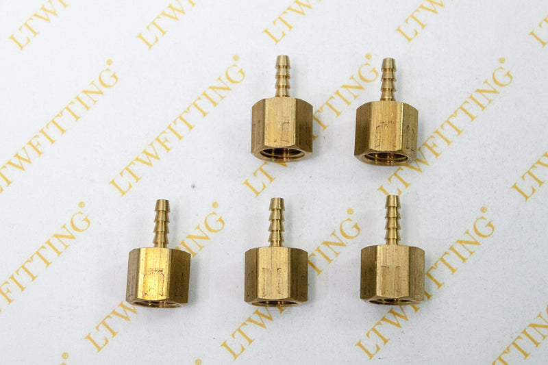 [Australia - AusPower] - LTWFITTING Brass Barb Fitting Coupler 1/8-Inch Hose ID x 1/4-Inch Female NPT Fuel Gas Water(Pack of 5) 
