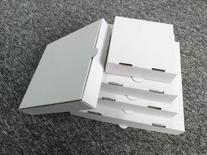 [Australia - AusPower] - 8" Premium White Corrugated Pizza Boxes Take Out Containers, DIY Decoration for Gift Box by SAI (10 Pack) (8" Length x 8" Width x" 1.5" Depth) 