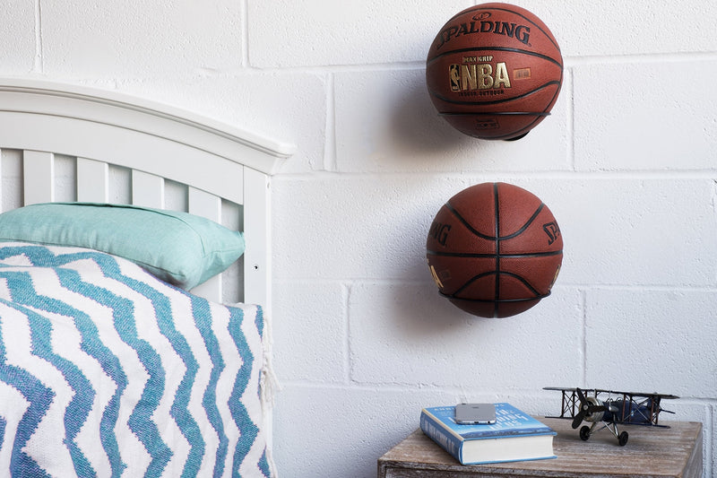 [Australia - AusPower] - Wallniture Sporta Wall Mounted Ball Storage Sports Ball Holder Rack Display Storage Steel (Black) 
