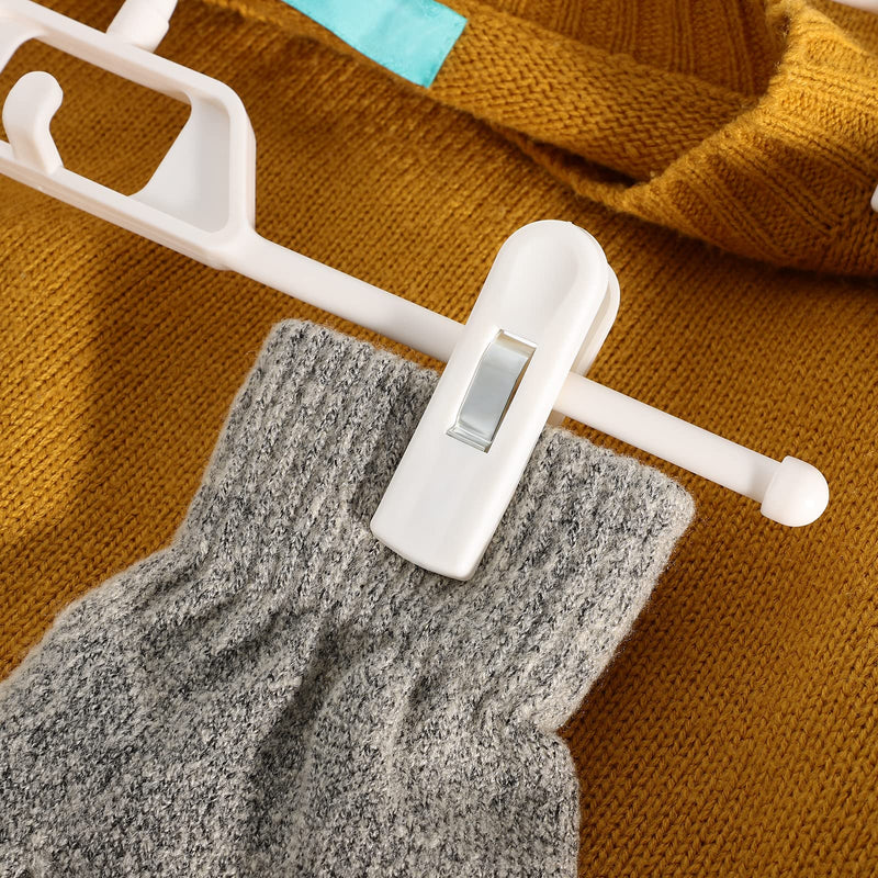 [Australia - AusPower] - YARNOW Pants Hangers, 10PCS Adjustable Clothes Hangers, Adjustable Clips Pants Hanger, Slack, Trouser, Jeans, Towels for Newborn, Adults Clothes,Cream White 