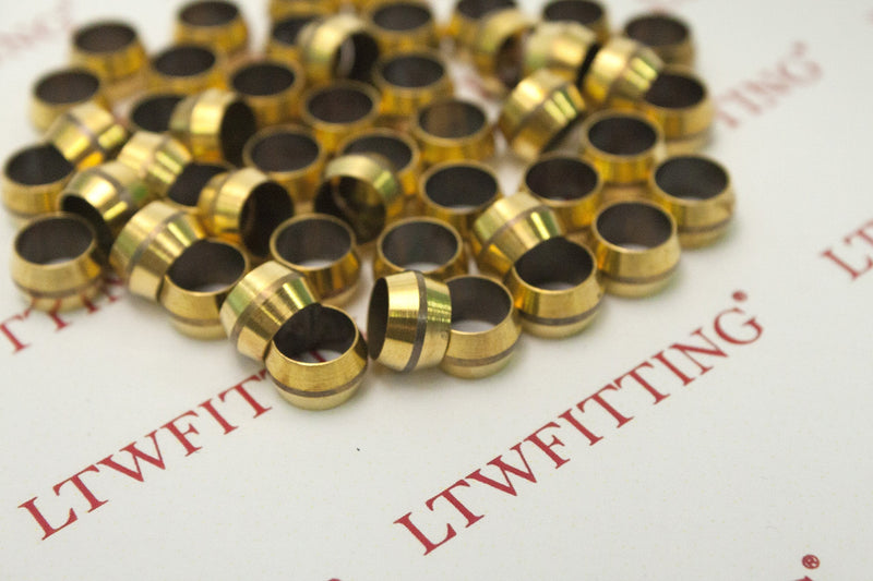 [Australia - AusPower] - LTWFITTING 5/16-Inch Brass Compression Sleeves Ferrels,Brass Compression Fitting(Pack of 50) 