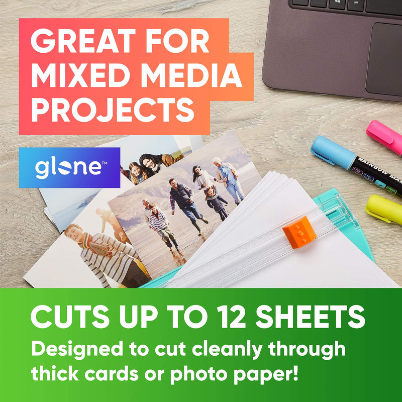 [Australia - AusPower] - Glone 12 inch Paper Trimmer, A4 Size Paper Cutter with Automatic Security Safeguard for Coupon, Craft Paper and Photos (Green) 