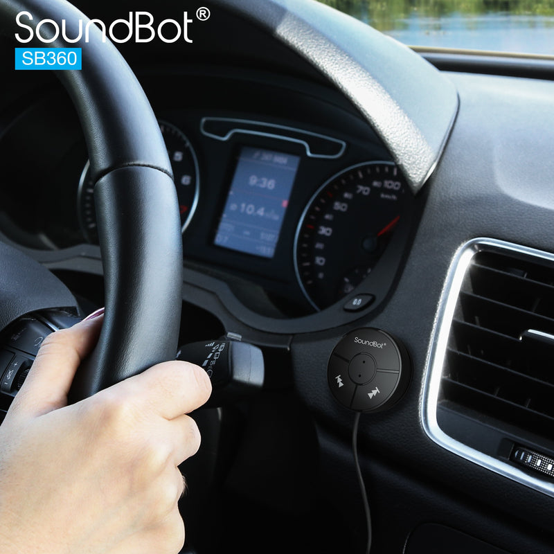 [Australia - AusPower] - SoundBot SB360 Bluetooth 4.0 Car Kit Hands-Free Wireless Talking & Music Streaming Dongle w/ 10W Dual Port 2.1A USB Charger + Magnetic Mounts + Built-in 3.5mm Aux Cable … 