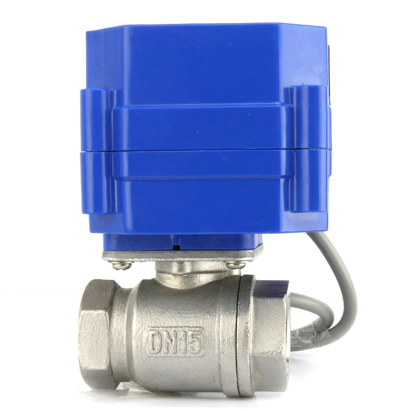 [Australia - AusPower] - Motorized Ball Valve- 1/2" Stainless Steel Electrical Ball Valve with Full Port, 9-24V DC and 5 Wire Setup, can be used with Indicator Lights, [Indicate Open or Closed Position] by U.S. Solid 1/2 Inch 