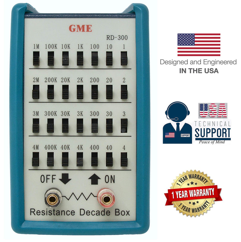 [Australia - AusPower] - GME RD-300 Resistance Substitution Decade Box, 7 Decades Range, 1Ω to 11MΩ, 1% Accuracy, 1-Watt Rated resistors, Designed in The USA 