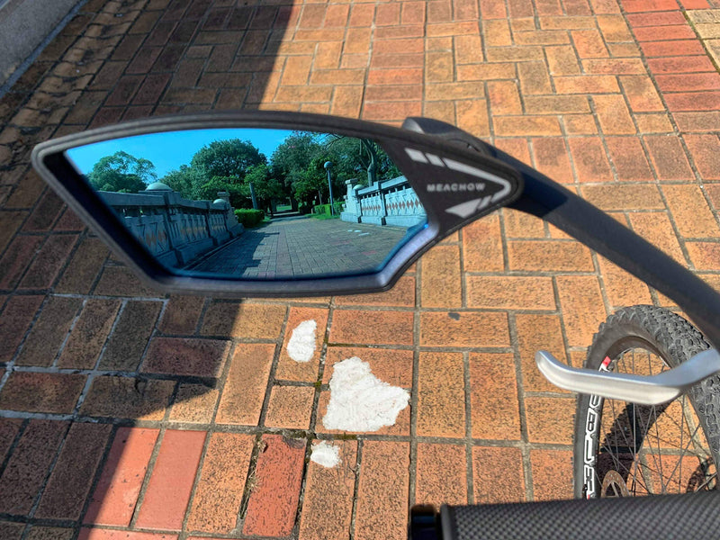[Australia - AusPower] - MEACHOW New Scratch Resistant Glass Lens,Handlebar Bike Mirror, Rotatable Safe Rearview Mirror, Bicycle Mirror, (Blue Left Side) ME-006LB 