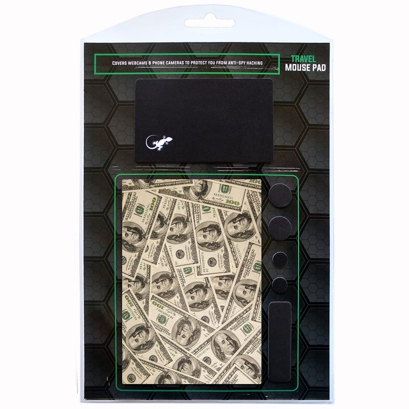[Australia - AusPower] - Mouse Pad Adhesive Bottom - Sticks to Any Surface - Portable - Webcam Covers and Screen Cleaner Included (Benjamins) BENJAMINS 