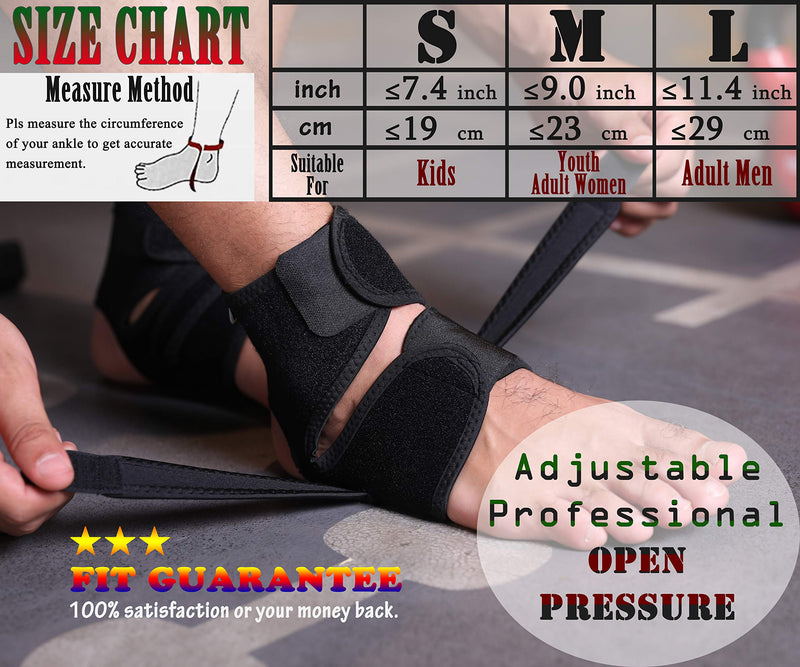 [Australia - AusPower] - HiRui Ankle Wrap Ankle Brace, Compression Ankle Support for Sprains Arthritis Recovery- Ankle Stabilizer for Running Basketball Soccer Fitness- Kids Youth Adult- Breathable/Adjustable (L, 1 Pack) Large (Pack of 1) 
