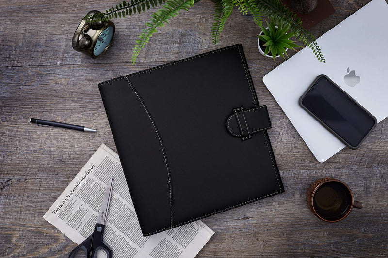 [Australia - AusPower] - Its Academic Faux Leather Binder (92875), Black 11.5" x 12" 