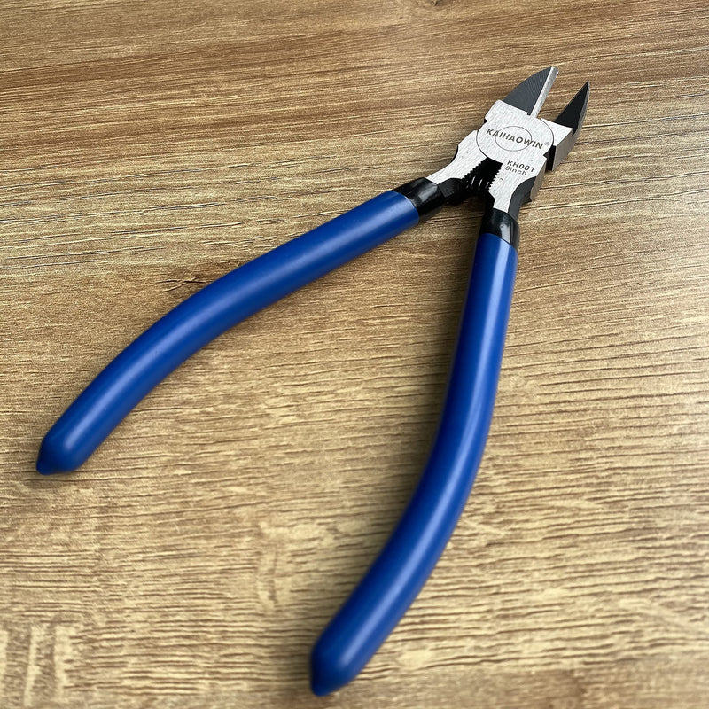 [Australia - AusPower] - Wire Cutters, 6 inch, KAIHAOWIN Precision Flush Cutters Ultra Sharp Wire Cutters for Crafting Side Cutters Wire Snips Spring Loaded Dikes Wire Cutter for Jewelry Making, Blue with Black Handle 6"x1 Pack 