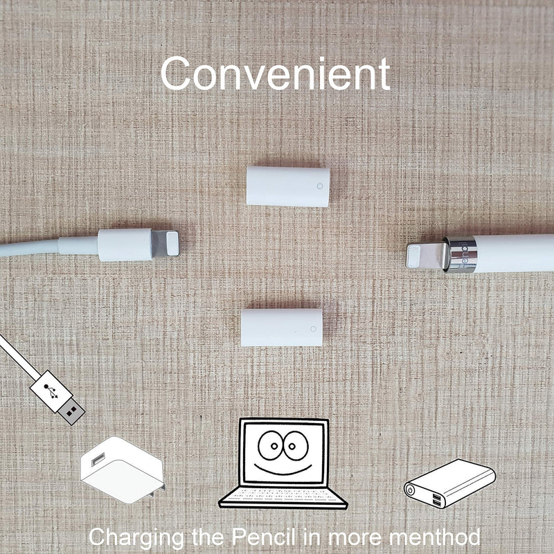 [Australia - AusPower] - Replacement Ipencil Magnetic Replacement Caps + Charging Adapter Fits for Apple Pencil Gen 1st,Pencil Protector Cap and Charger Convertor Compatible withApple Pencil 1 Magnetic Caps + Charging Adpater 