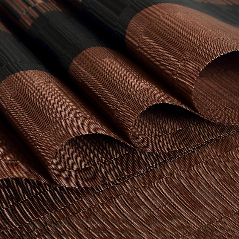 [Australia - AusPower] - Yopay Set of 8 Placemats, Non-Slip Vinyl Woven Table Mats, Washable Place Mats for Kitchen Dining Table, 18"X12", Gradient Brown 