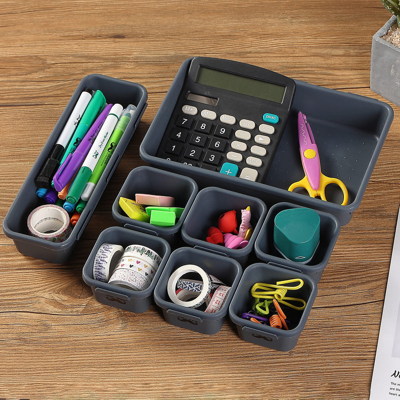 [Australia - AusPower] - Mr. Pen- Interlocking Desk Drawer Organizer, 8 pcs, Drawer Organizer, Kitchen Drawer Organizer, Desk Drawer Organizer, Drawer Organizers, Office Drawer Organizer, Desk Drawer Organizers and Storage 