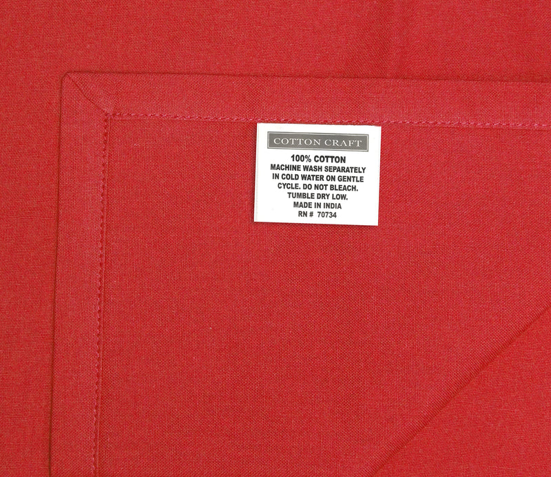 [Australia - AusPower] - COTTON CRAFT Classic Christmas Napkins - Xmas Holiday Autumn Fall Harvest Thanksgiving Celebration Party - Mitered Corners - 12 Pack - Pure Cotton - Reusable Cloth Washable - 18 in x 18 in Red 18x18 Inch Classic- Red 