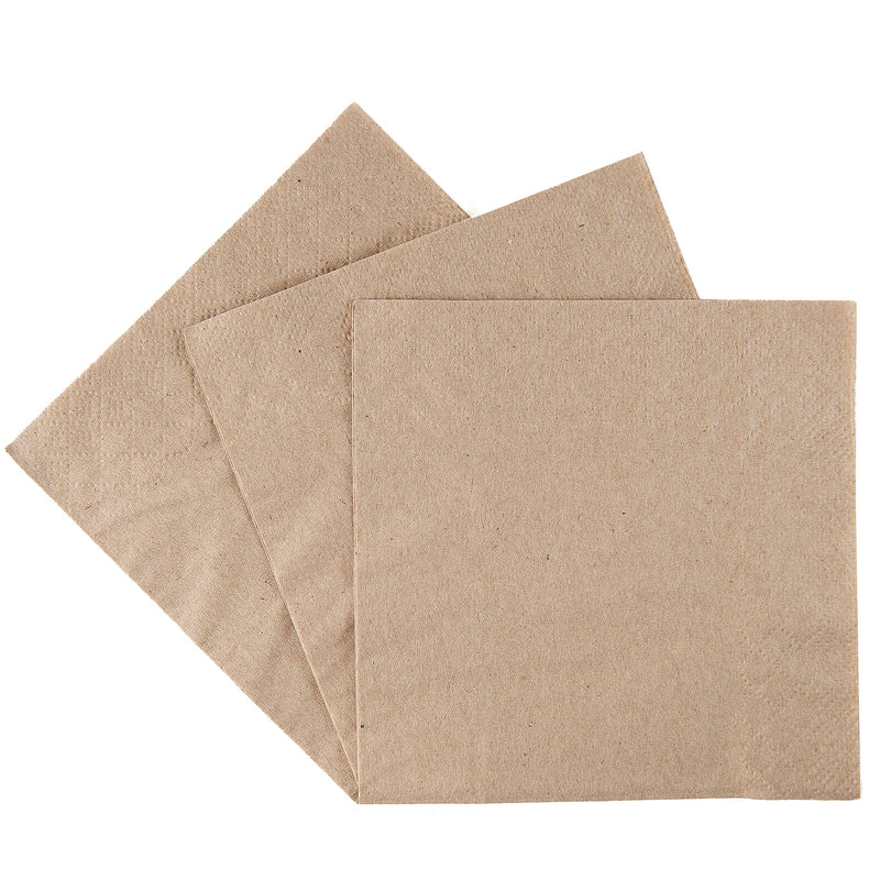 [Australia - AusPower] - 100 Sustainable Biodegradable Natural Cocktail Napkins – 100% Recycled Paper Beverage Napkins, 4.5”x4.5” – Eco Friendly Compostable Disposable Unbleached Brown Recycled Paper Dinner Napkins – MOCKO 4.5"x4.5" Beverage Napkins 