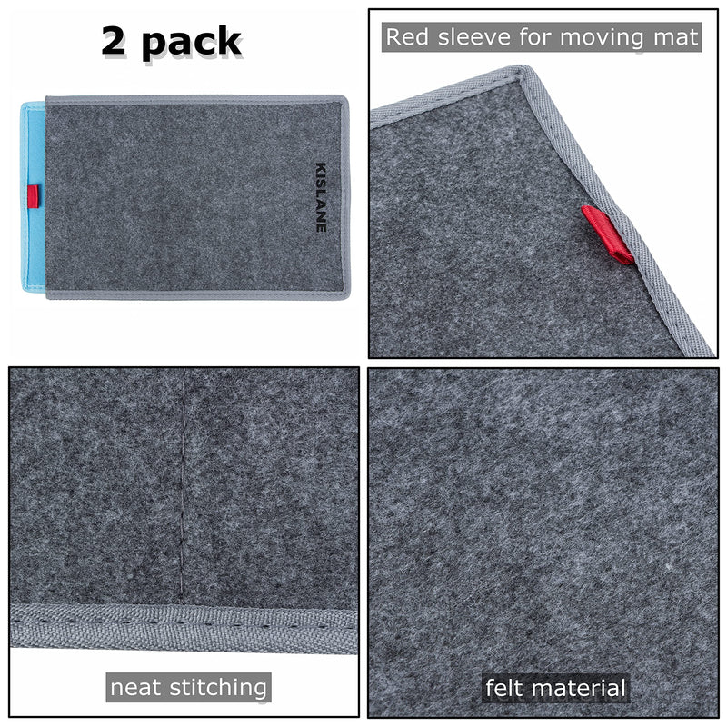 [Australia - AusPower] - KISLANE 2 Pack Keyboard Mat Compatible with iMac Magic Keyboard, Magic Mouse, Magic Trackpad, 2 Pieces Mini Keyboard Mat for Easy Moving (Grey+Ice Blue) Grey+Ice Blue 
