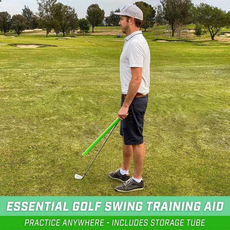 [Australia - AusPower] - GoSports Golf Alignment Training Sticks 3 Pack - Golf Alignment Aid Practice Rods, Green 