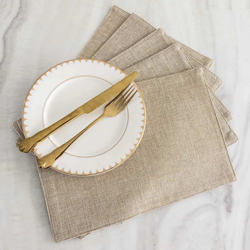 [Australia - AusPower] - Placemats by Home Brilliant Set of 4 Heat Resistant Dining Table Place Mats Cloth Placemats Kitchen Table Mats, Light Linen Placemats 13" x 19", Set of 4 