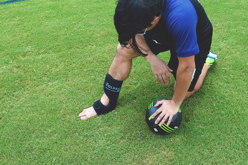[Australia - AusPower] - The Coldest Foot Ankle Achilles Pain Relief Ice Wrap with 2 Cold Gel Packs | Best for Achilles Tendon Injuries, Plantar Fasciitis, Bursitis & Sore Feet Built for Cold Therapy (Black XS-XL) 1 