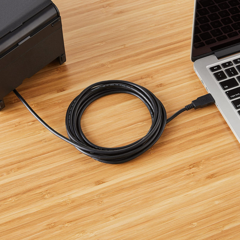 [Australia - AusPower] - Amazon Basics USB 2.0 Printer Cable - A-Male to B-Male Cord - 10 Feet (3 Meters), Black 1-Pack 