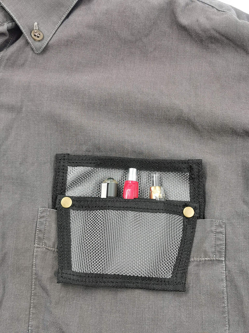 [Australia - AusPower] - Pocket Protector- Pen Holder Pouch Organizer for Shirts, Lab Coats, Pants - Multi-Purpose - Holds Pens, Pencils, tools and Notes for School, Office, Hospital Supplies 2 PACK (Gray and Blue) 