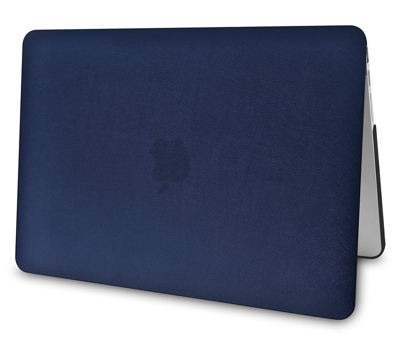 [Australia - AusPower] - KECC Compatible with MacBook Pro 15 inch Case Cover 2016-2019 Release A1990 A1707 with Touch Bar Protective Italian Leather Hard Shell(Navy Blue Leather) A1990/A1707 Mac Pro 15" 2019/18/17/16 Navy Blue Leather 