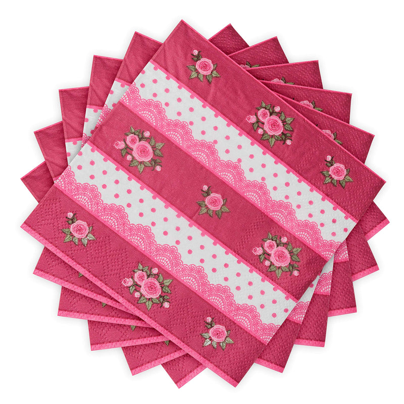 [Australia - AusPower] - Royal Magnolia Rose Tea Party Decorations - 24 Paper Tea Cups, Plates, and Napkins - Disposable Tea Party Set for Hot and Cold Drinks for Birthday, Baby Shower, Wedding, Princess Little Girls Parties 